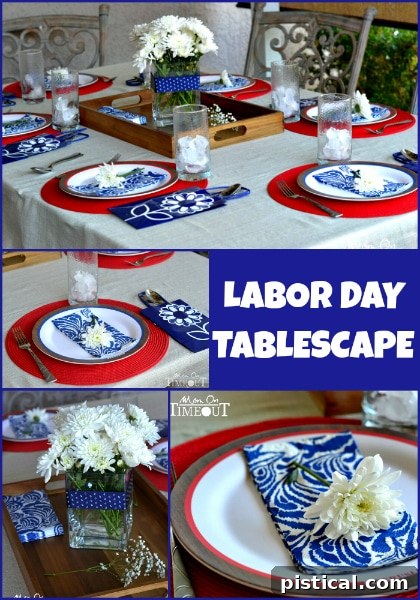 Elegant Labor Day Tablescape Ideas for a festive outdoor gathering from MomOnTimeout.com