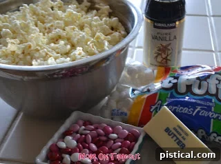 Sweetheart Popcorn Bites 2 Ingredients for homemade Valentine's Day Popcorn Balls.