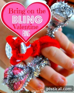 Sweetheart Popcorn Bites 19 Bring on the Bling Valentine Ring craft.