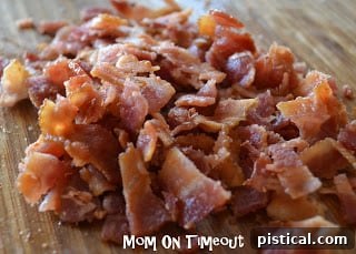 Crispy diced bacon.