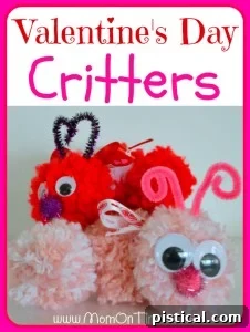 Create cute Valentine's Day Critters using simple craft supplies for kids.