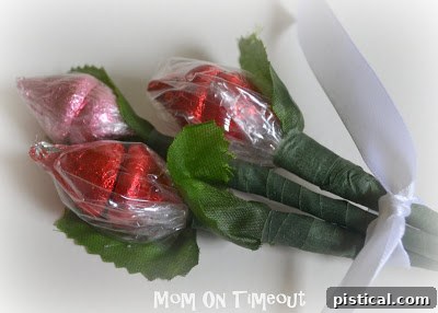 Hershey's Kiss Roses bouquet with a bow