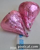 Hershey's Kisses prepared for crafting