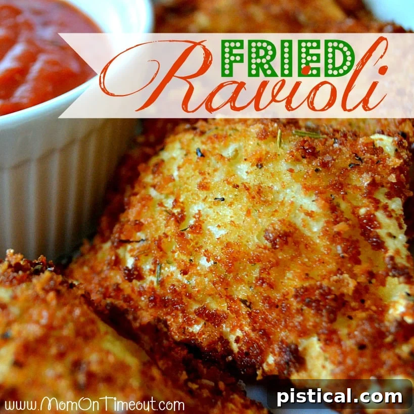 Closeup of Fried Raviolis on a plate, with steam rising.
