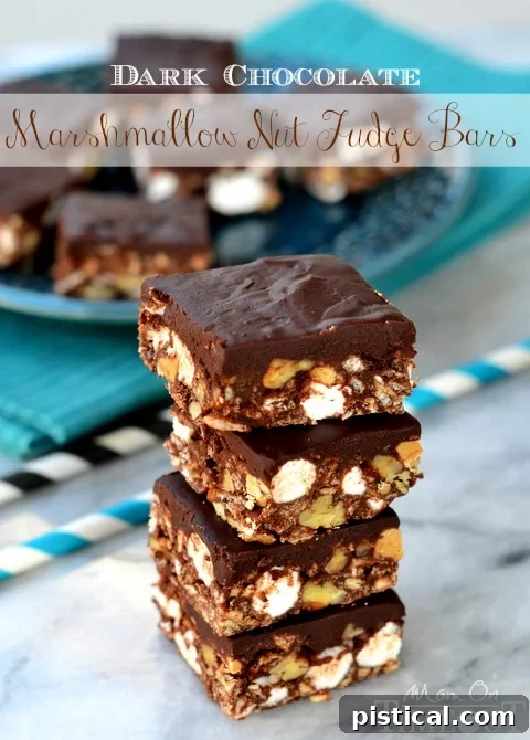 Dark Chocolate Marshmallow Nut Fudge Bars are perfect for an after-school snack or a late night craving! | MomOnTimeout.com