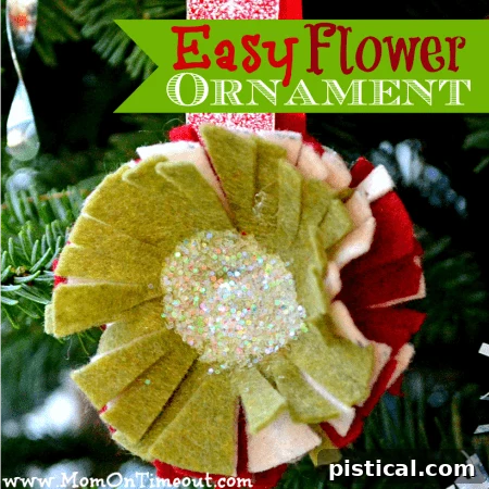 Collection of colorful easy felt flower ornaments