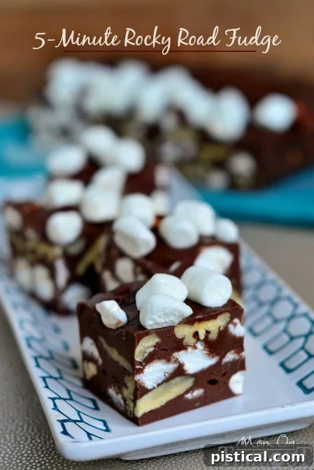 This 5 Minute Rocky Road Fudge is all about saving time! Creamy and smooth - it's everyone's favorite fudge!