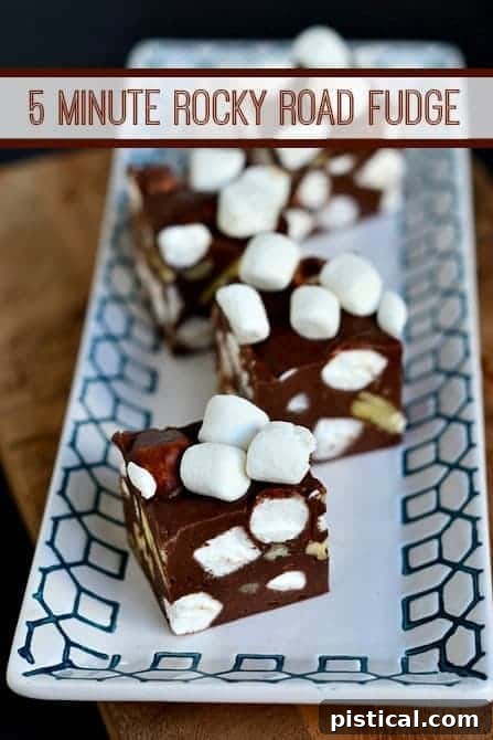 This 5 Minute Rocky Road Fudge is all about saving time! Creamy and smooth - it's everyone's favorite fudge!