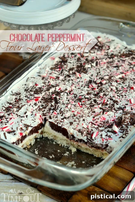 Chocolate Peppermint 4 Layer Dessert | MomOnTimeout.com #chocolate #peppermint #dessert Chocolate Peppermint 4 Layer Dessert | MomOnTimeout.com #chocolate #peppermint #dessert