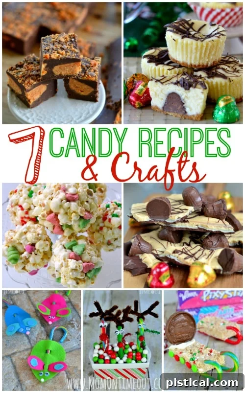 A festive display of homemade Christmas candies and crafts, perfect for holiday celebrations and gifting.