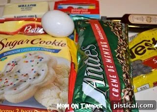 Green cookie dough being mixed in a bowl