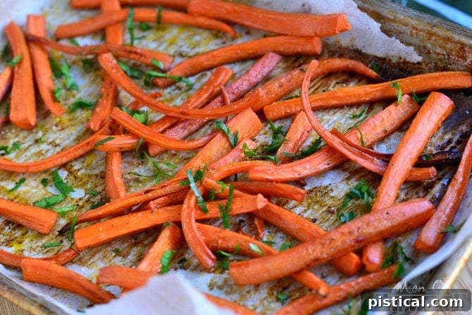 Easy Roasted Marsala Carrots Close-up of perfectly roasted Marsala Carrots, golden-brown and vibrant.