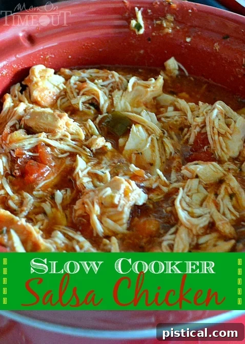 Delicious Slow Cooker Salsa Chicken served with tortillas and fresh cilantro, ready for tacos or burritos.