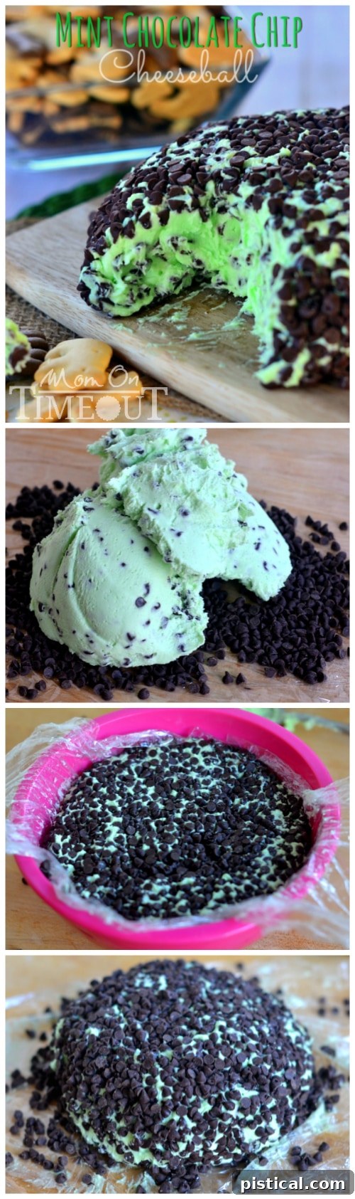 Mint Chocolate Chip Cheese Ball - tastes just like your favorite ice cream but better! | MomOnTimeout.com