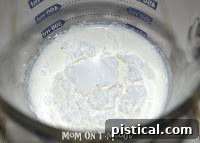 Whisking cornstarch and heavy cream