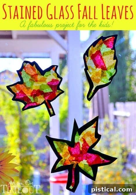Stained Glass Fall Leaves - An awesome Fall project for the kids, perfect for seasonal decoration.