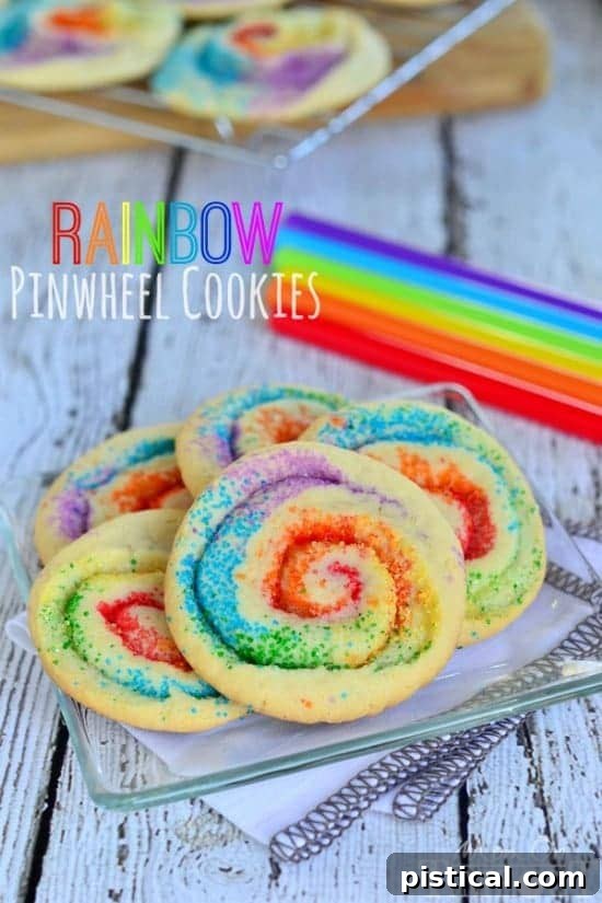 These gorgeous Rainbow Pinwheel Cookies are super easy to make and are so much fun! | MomOnTimeout.com These gorgeous Rainbow Pinwheel Cookies are super easy to make and are so much fun! | MomOnTimeout.com