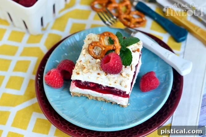Raspberry Pretzel Dessert Salad | MomOnTimeout.com Raspberry Pretzel Dessert Salad | MomOnTimeout.com