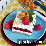Raspberry Pretzel Dessert Salad