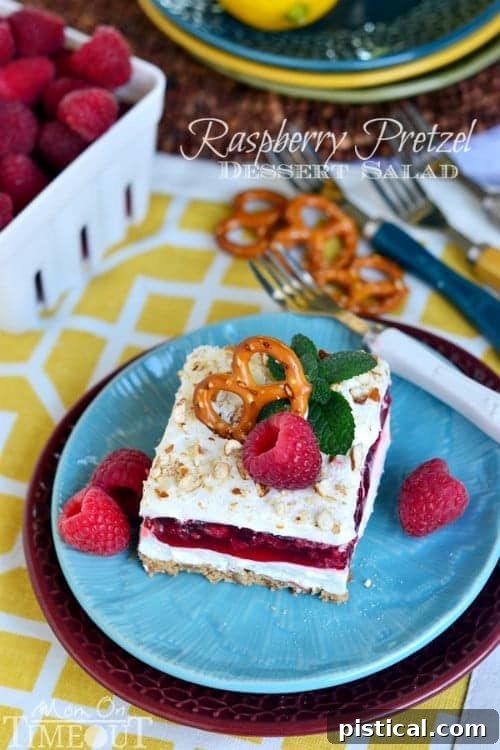 Raspberry Pretzel Dessert Salad | MomOnTimeout.com Raspberry Pretzel Dessert Salad | MomOnTimeout.com