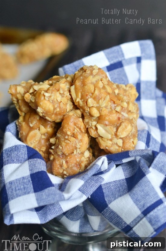 Several no-bake peanut butter candy bars on a plate, ready to be stored or served, highlighting their convenience.