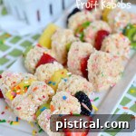 Funfetti Rice Krispies Treats Fruit Kabobs