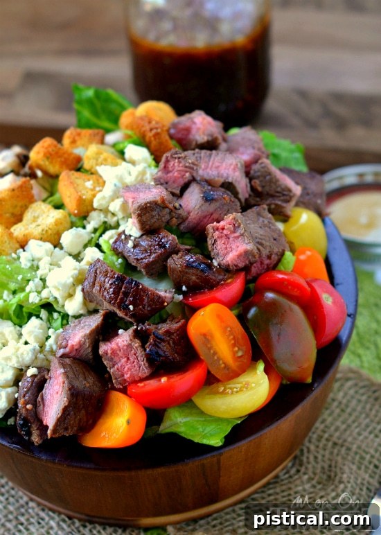 Served plate of Balsamic Honey Grilled Steak Salad
