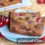 A small image of the Chocolate Cherry Banana Bread, used in the recipe card.