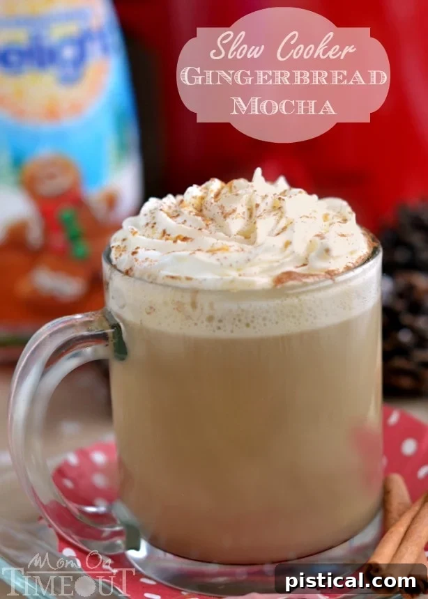 A delicious holiday beverage made right in your slow cooker! This Slow Cooker Gingerbread Mocha tastes just like cookies...but better!