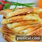 Bacon Potato and Cheese Waffles ready to serve