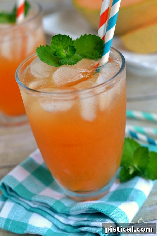 Melon Mint Cooler 3 Delight in the refreshing flavors of melon and mint in this tasty Melon Mint Agua Fresca! | MomOnTimeout.com | #aguafreca #beverage #drink #recipe