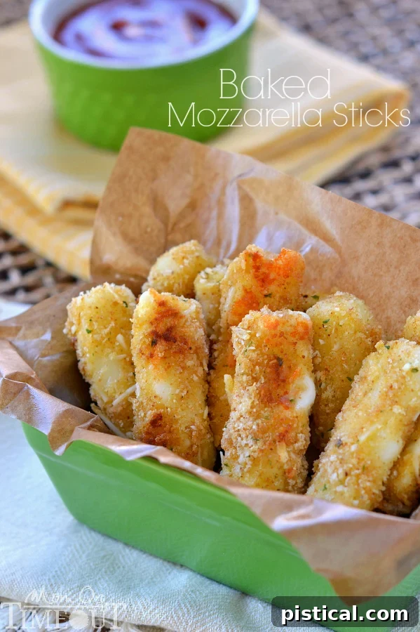 Freezer-Friendly Baked Mozzarella Sticks are perfect for after-school snacks, late night munchies, and game day! | MomOnTimeout.com | #appetizer #cheese #recipe