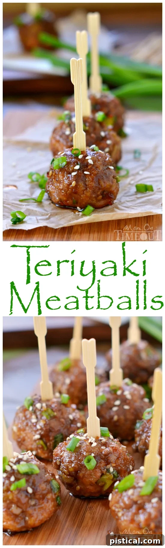 Sticky Teriyaki Meatball Bites 7 A large platter of freshly cooked Teriyaki Meatballs, garnished with chopped green onions, ready for serving.