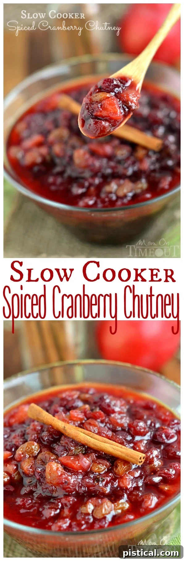 Easy Slow Cooker Cranberry Chutney recipe, perfect for stress-free holiday cooking and meal prepping