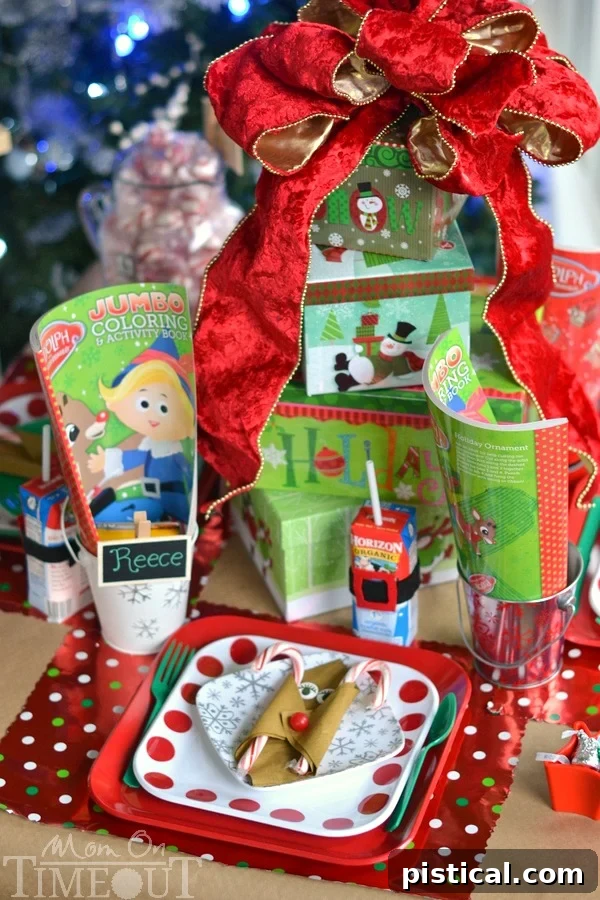 The BEST Kids Christmas Table EVER! This table will have everyone wishing they were a kid again! | MomOnTimeout.com | #christmas #kids #craft #spon