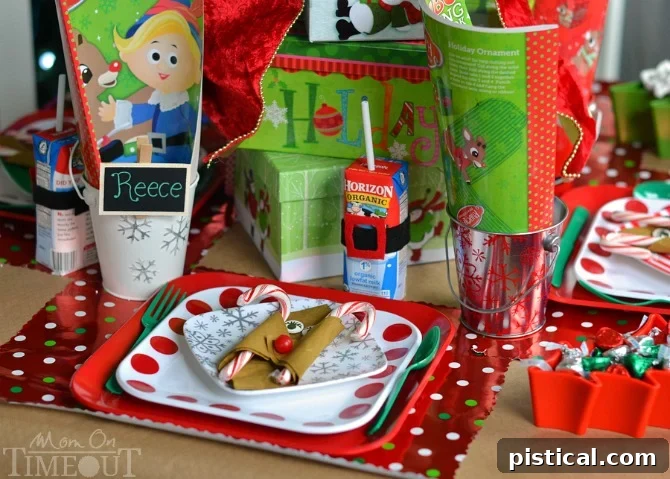 The BEST Kids Christmas Table EVER! This table will have everyone wishing they were a kid again! | MomOnTimeout.com | #christmas #kids #craft #spon