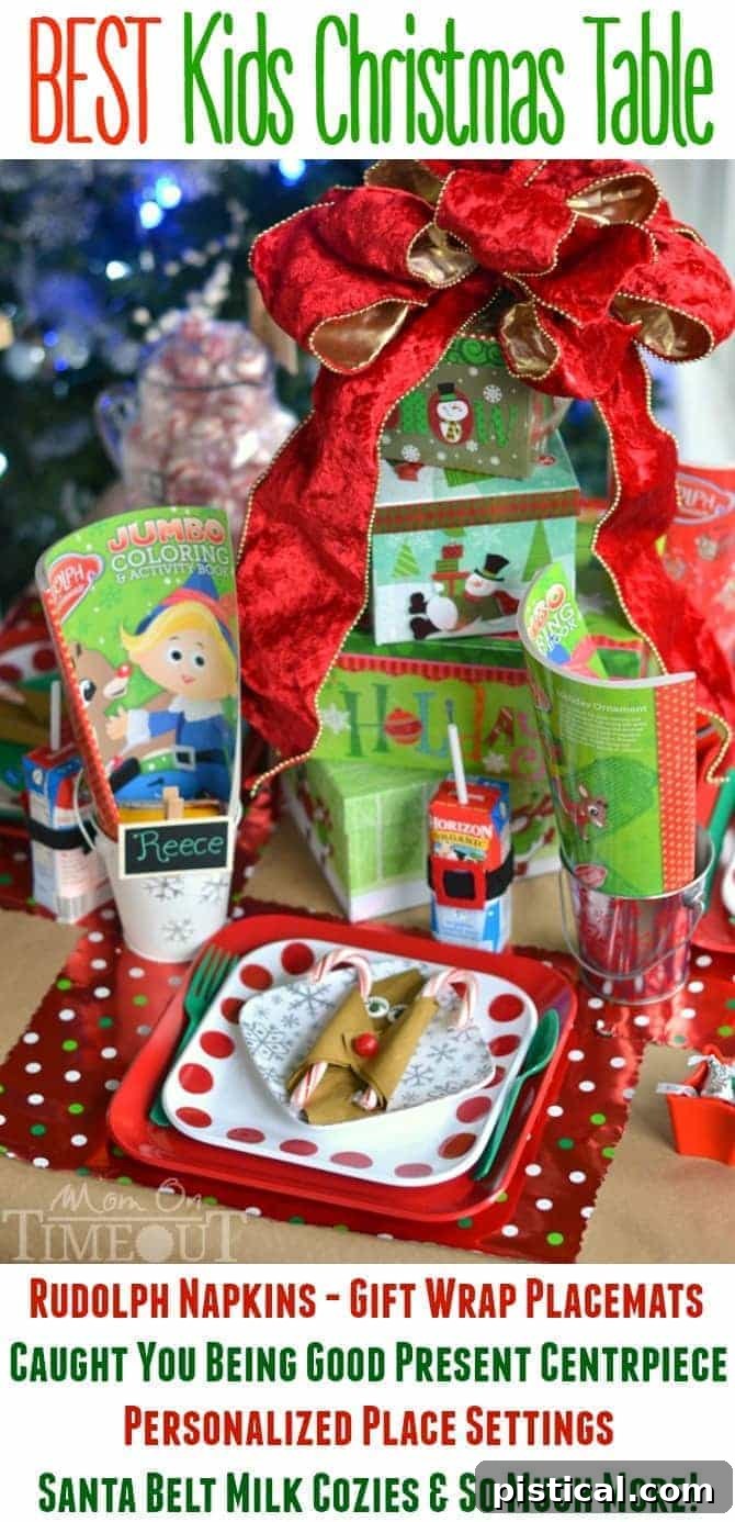 The BEST Kids Christmas Table EVER! This table will have everyone wishing they were a kid again! | MomOnTimeout.com | #christmas #kids #craft #spon