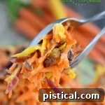 The finished 5 Minute Rainbow Carrot Pecan Salad, a quick and delicious side dish.
