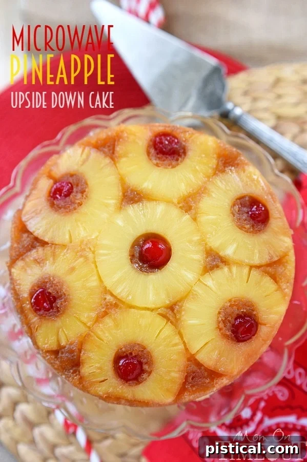 Stay cool this summer with this Microwave Pineapple Upside Down Cake! In just 10 minutes, you and your family can be enjoying this gorgeous cake - straight from your microwave! The PERFECT easy dessert recipe!
