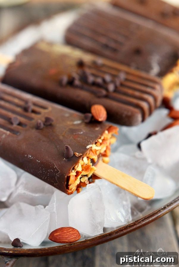 Refreshing Mocha Almond Fudge Pudding Pops ready to enjoy