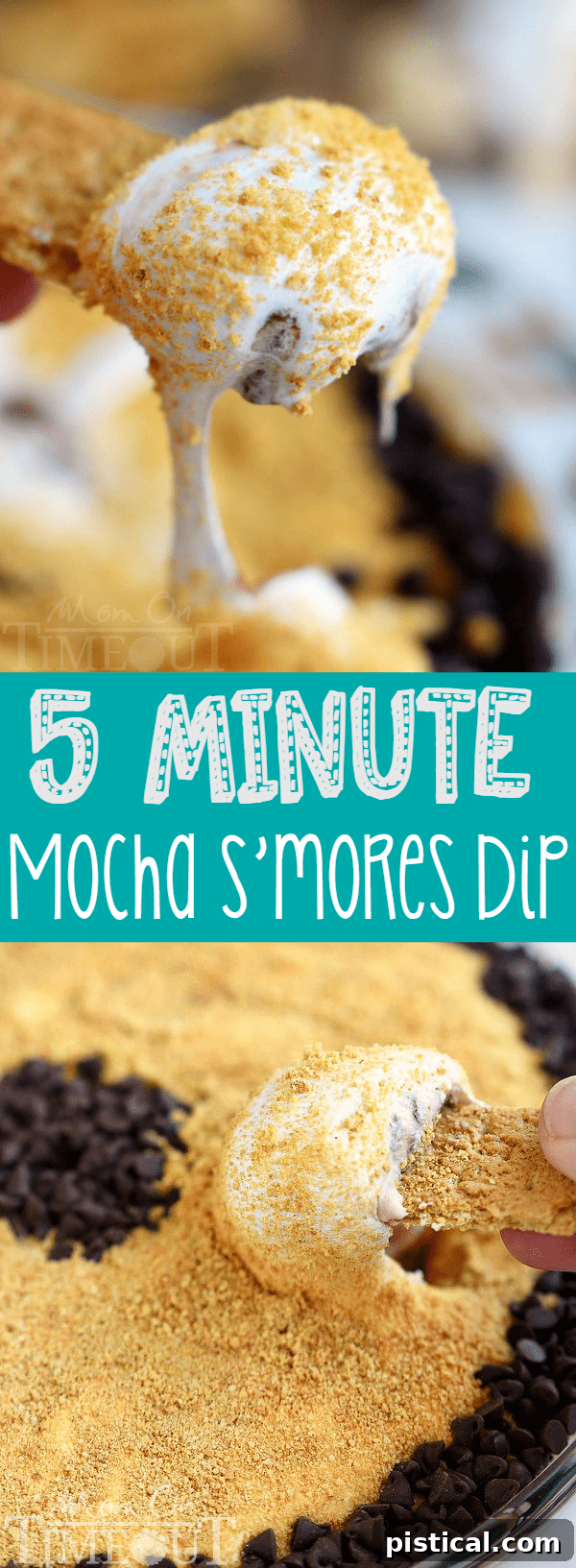 Mocha S'mores Dip with dippers and iced coffee